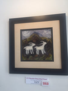 Rocky Mountain Sheep - Felted Art Framed