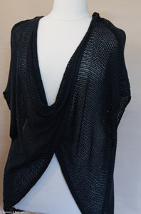 New fibers and sizes! Drape Front Sweater - Black - Small, Medium, Tall, Tall Plus