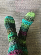 Warm wooly handknit socks. Noro premium wool.organic 