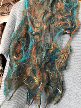 Yak Silk - Shibori Felted Art Scarf -Original - One of a Kind -Made to Order