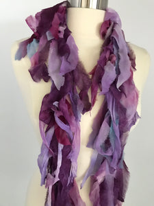 Silk chiffon shoulder wrap  purple-lavender